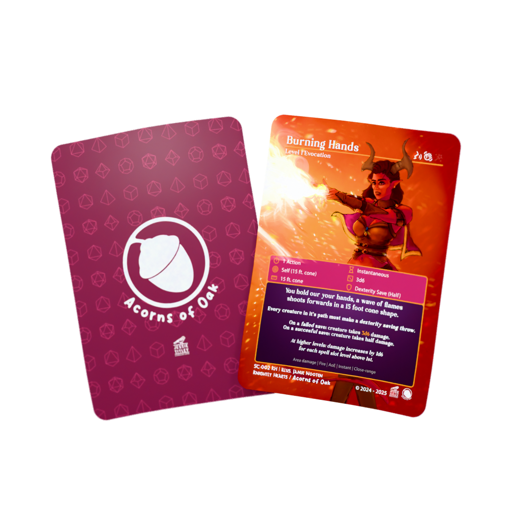 D&D Cards - Spells: Burning Hands