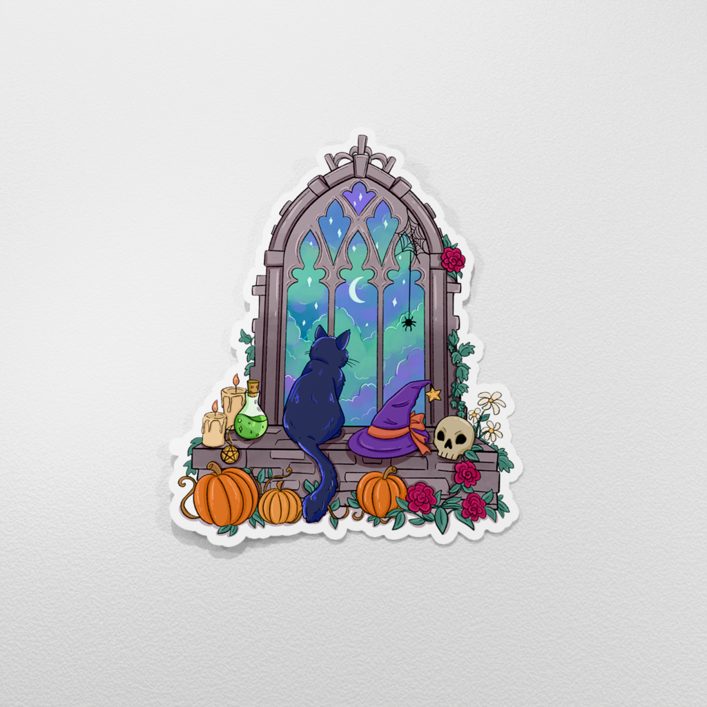 Vinyl Sticker - Cat Window